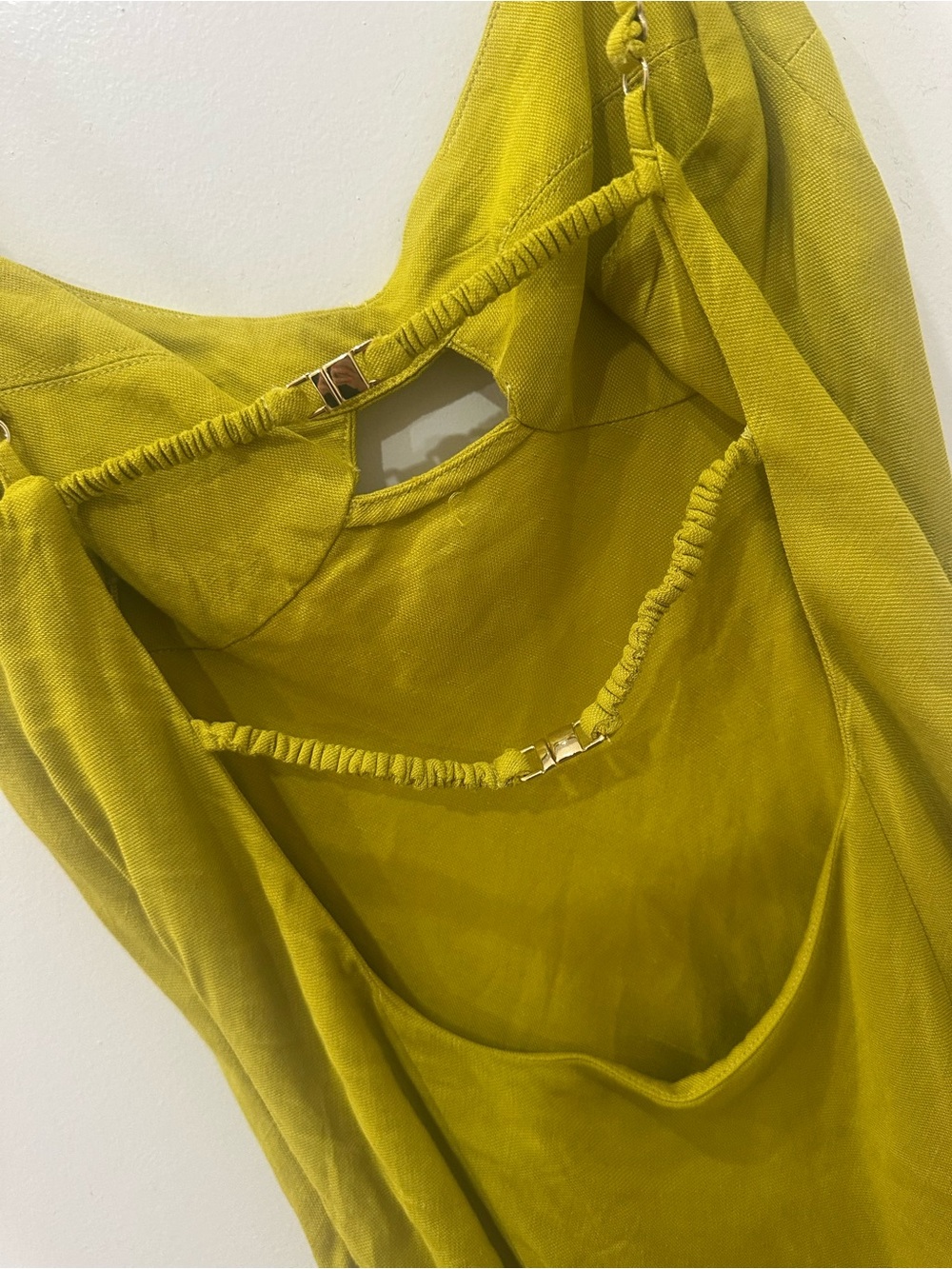Zara Lime Green Linen Blend Midi Dress - Picture 9 of 10